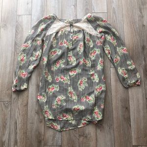 Free People floral/striped tunic - Size Small